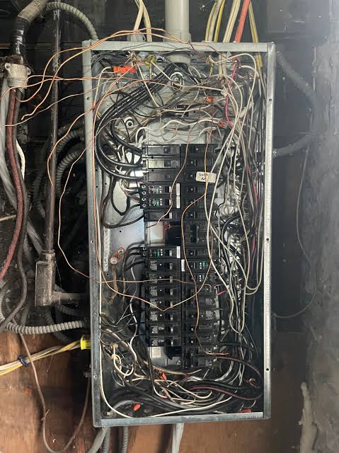 Damaged electrical panel example 1