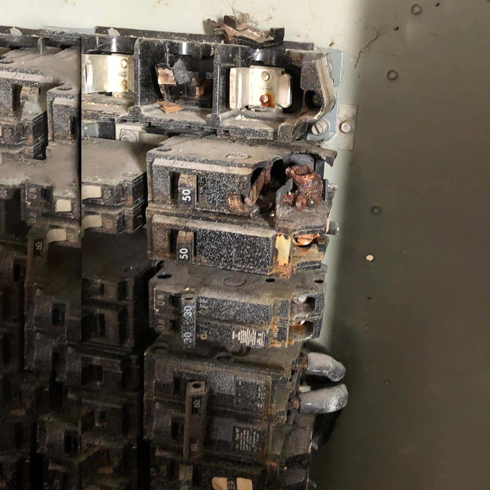 Damaged electrical panel example 3